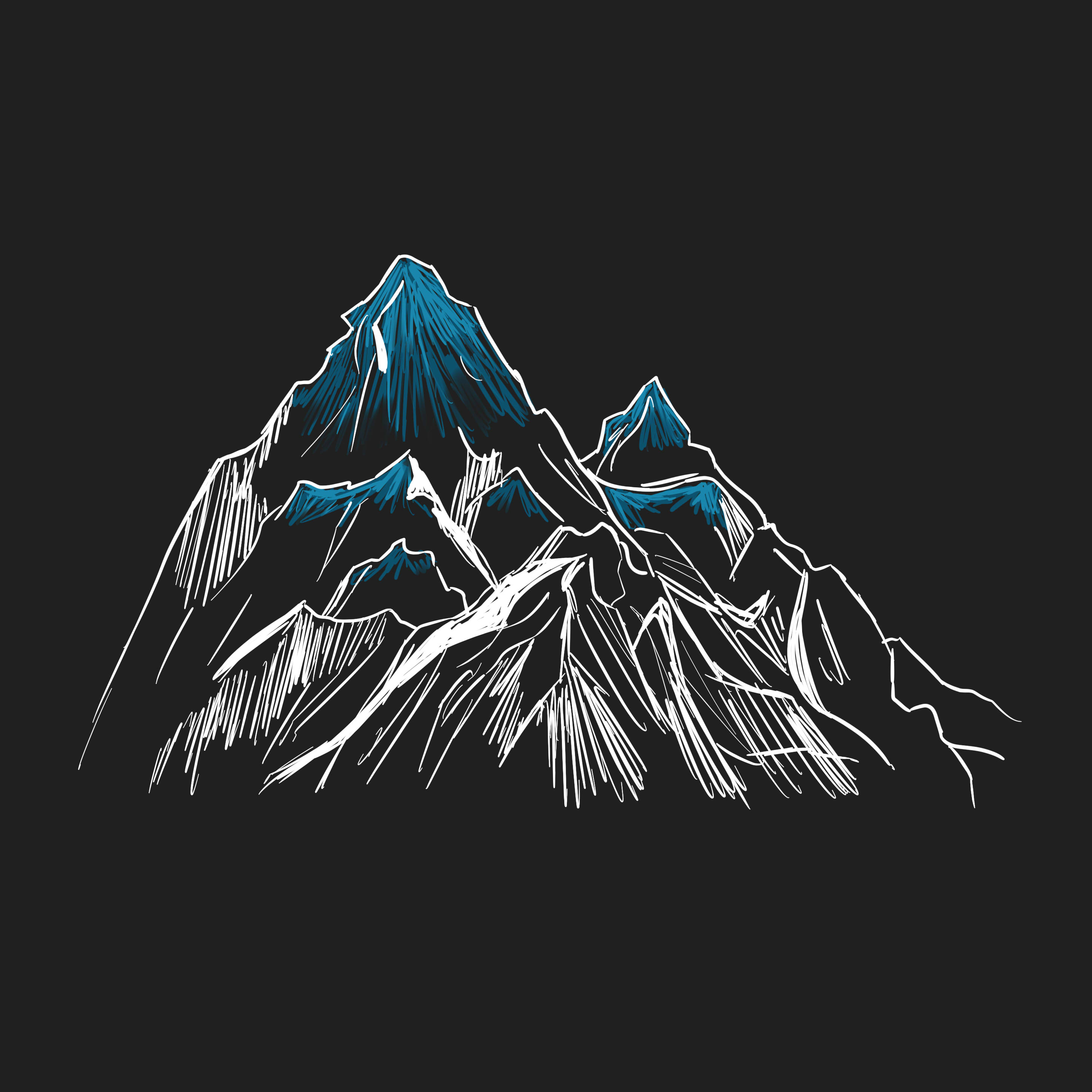 Drawing of Mountains