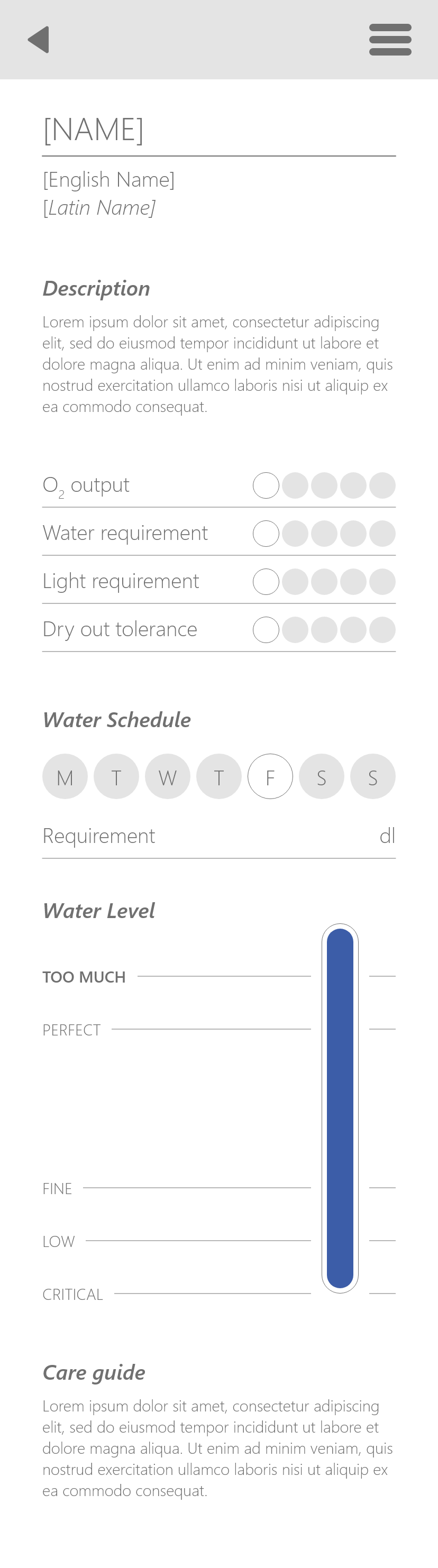 Application Version 2 Plant Page